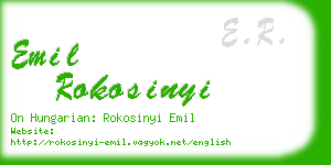 emil rokosinyi business card